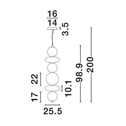 Nova Luce NAVI LED skleněné závěsné svítidlo