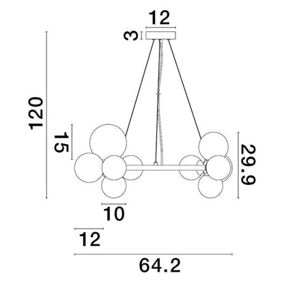 Nova Luce Odillia G9 závěsný kruhový lustr