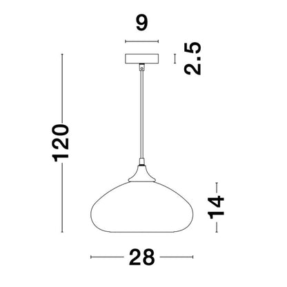 Nova Luce Savaz E27 skleněné závěsné svítidlo