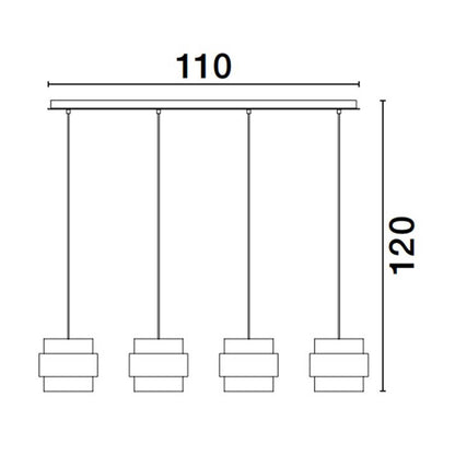 Nova Luce Sianna Sianna E27 hosszanti üveg függőlámpa