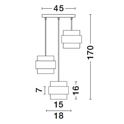 Nova Luce Sianna E27 üveg függő lámpatest függőlegesen
