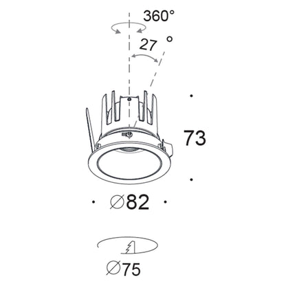 Omnia LED zápustné nastavitelné svítidlo Ra>90