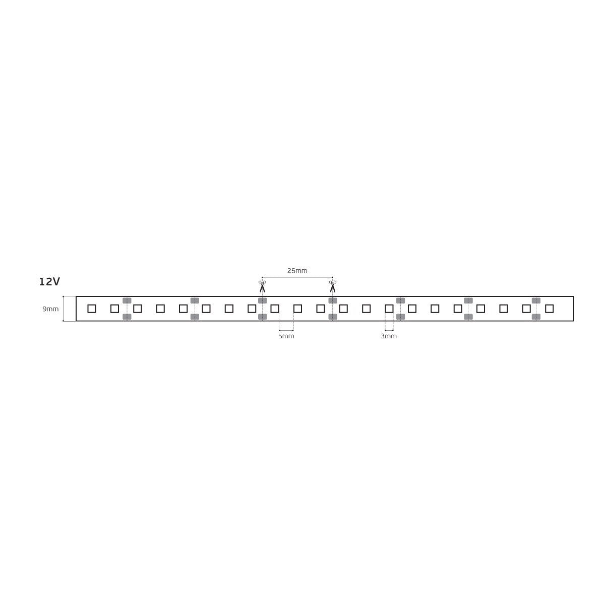 12 V-os LED-szalag, CRI80, IP20, 2700 K (5 m)