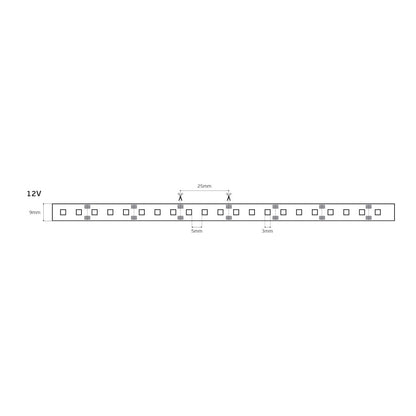 12 V-os LED-szalag, CRI80, IP20, 3000 K (5 m)