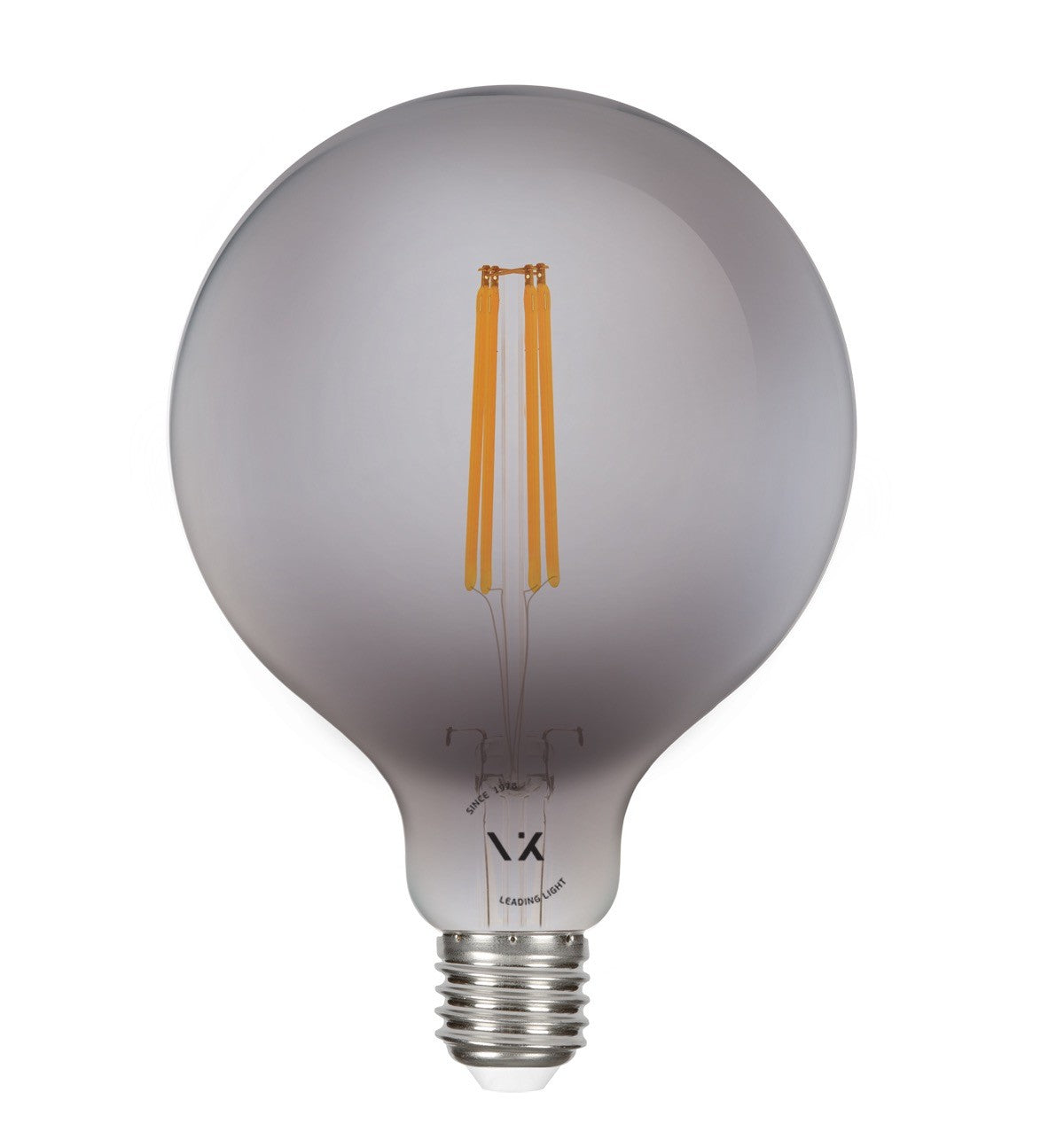 VK Light Globo Filament sötét szürke LED-izzó, E27, ø125, 2700K, 7W, szabályozható