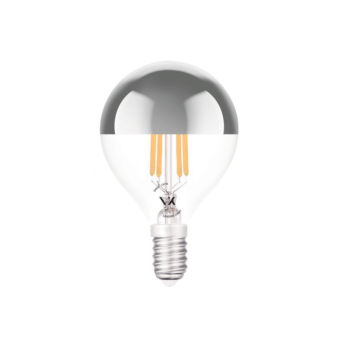 VK Light Mini Globe Filament Silver E14 2700K 4,5 W dimmelhető LED-izzó