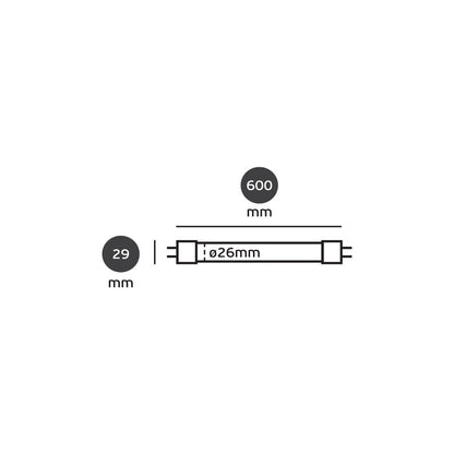 VK Light Double End Power Input T8 G13 10 W 3000 K/4000 K/6000 K LED-izzó