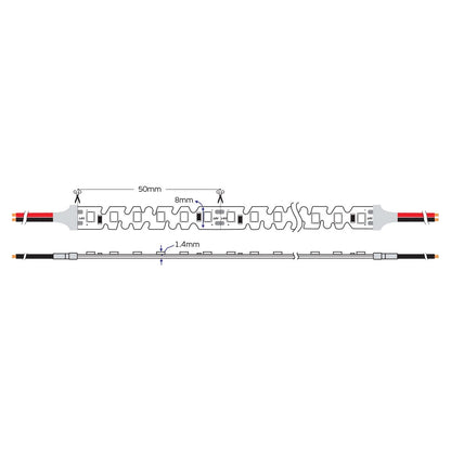 Oldalsó LED szalag S-Type 24V CRI90 IP20 2700K (5m)