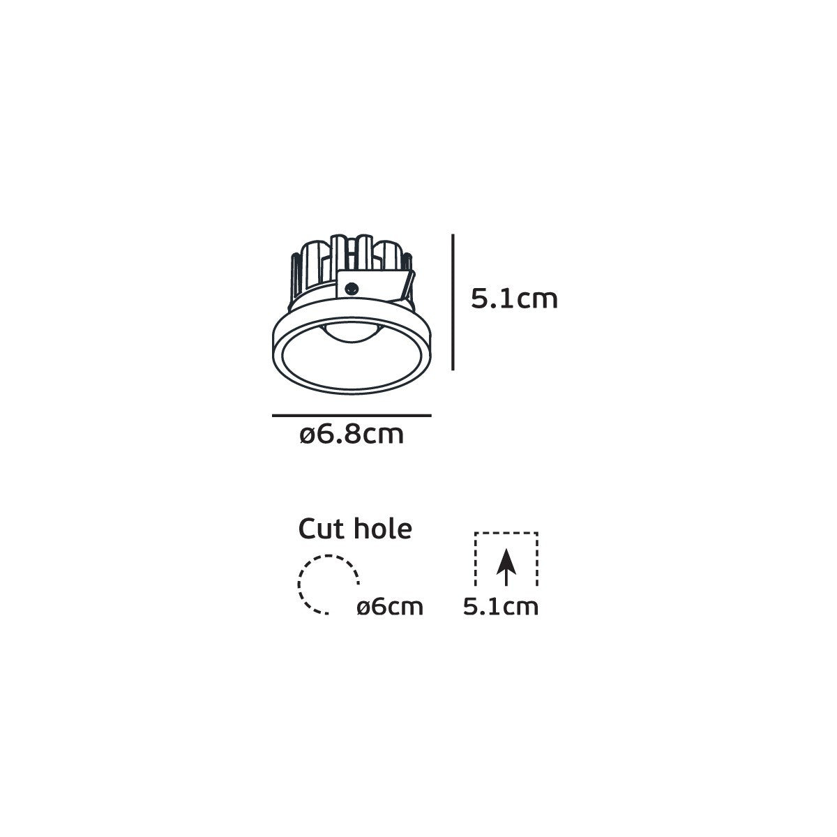 VK Light Poc LED süllyesztett lámpatest IP44