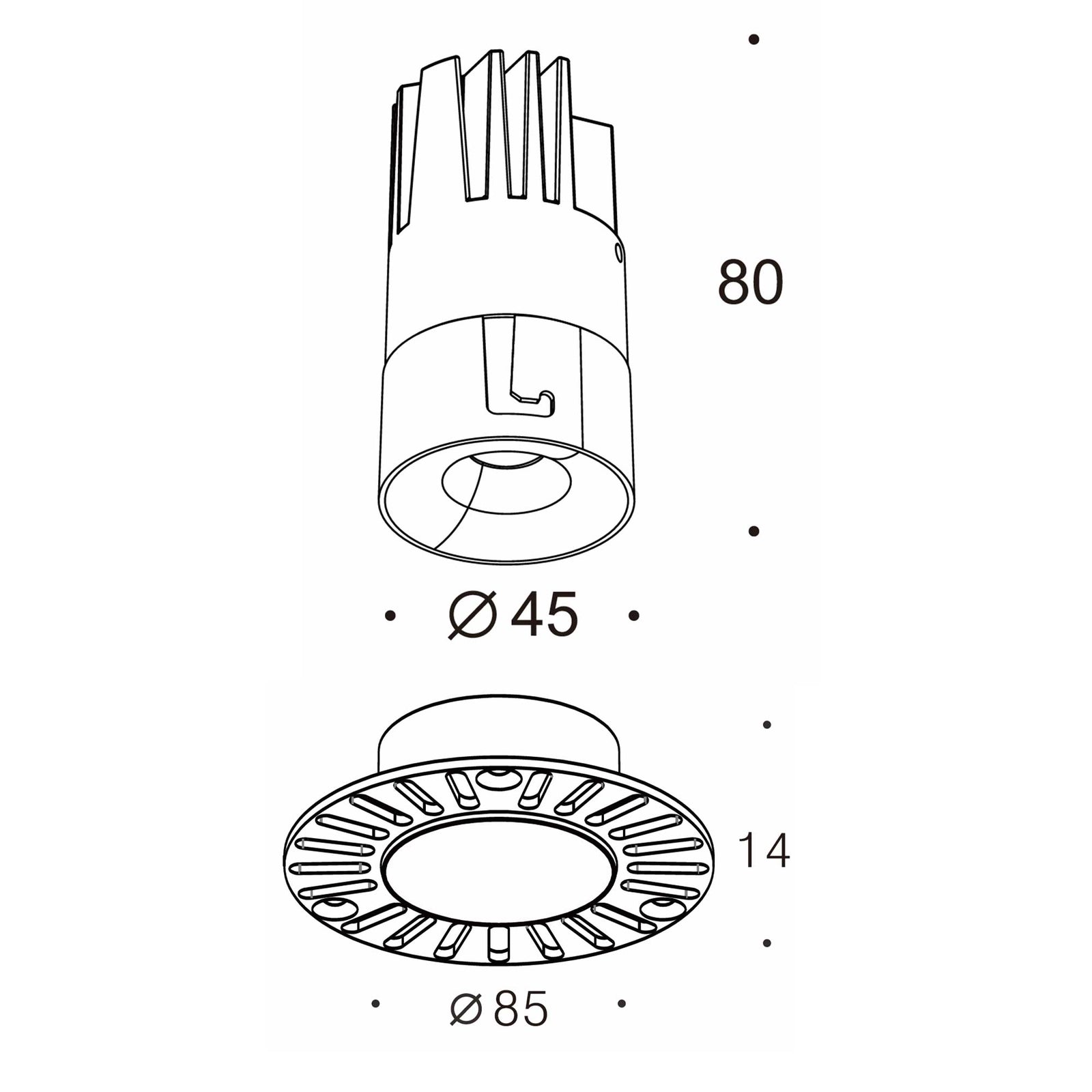 Vortex S LED trimless zápustné svítidlo Ra>90