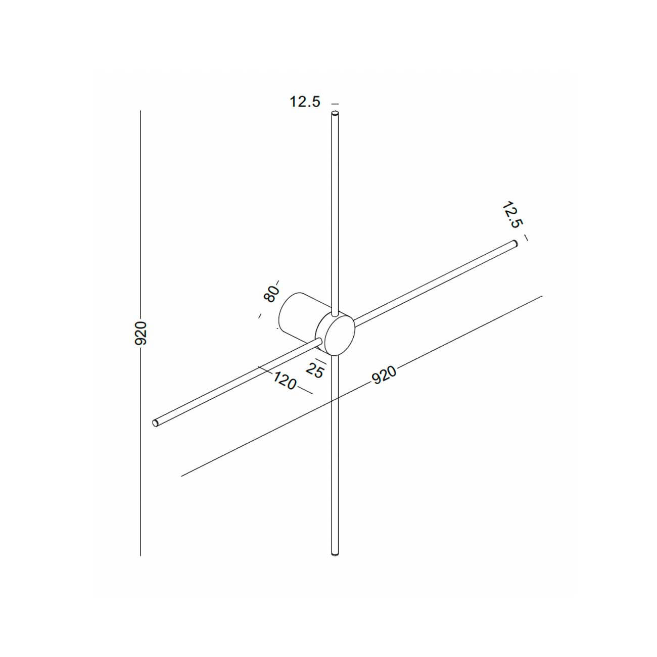 Goldbar Cross LED nástěnné svítidlo