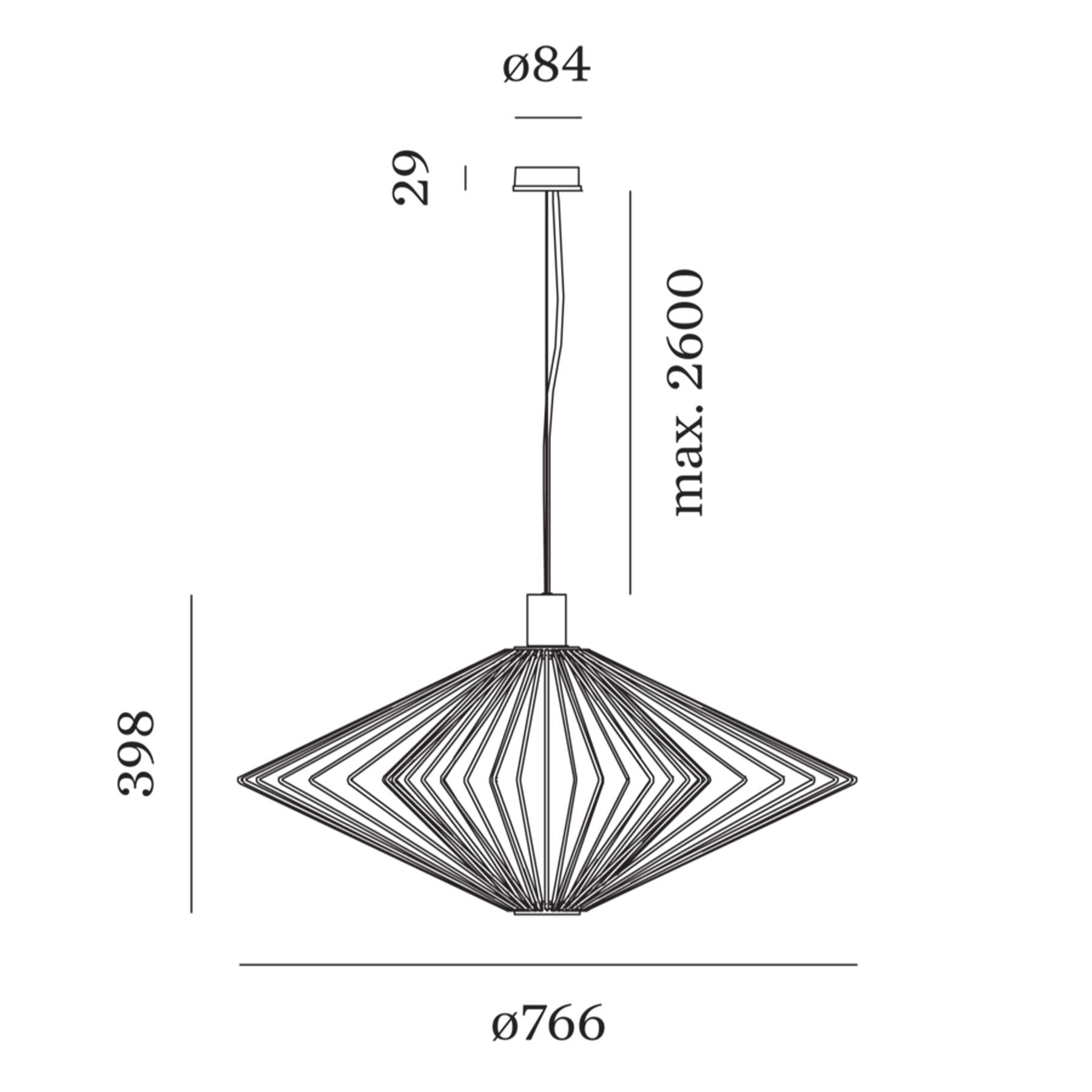 Wever and Ducré Wiro Diamond 2.0 závěsné svítidlo