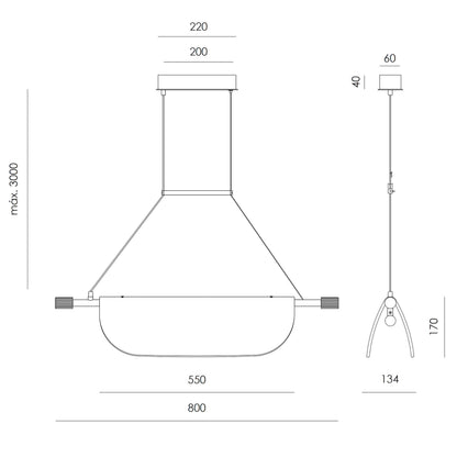 Aromas Lida Single LED függesztett lámpa