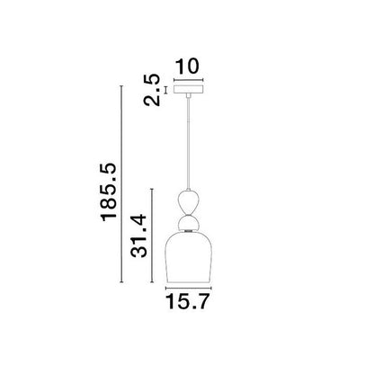 Nova Luce Murano E14 skleněné závěsné svítidlo
