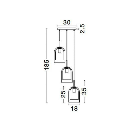 Nova Luce Velor trio E27 skleněné závěsné svítidlo
