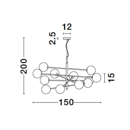 Nova Luce Vitra G9 závěsné svítidlo lustr