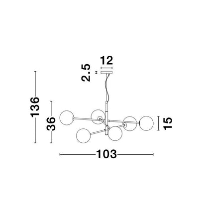 Nova Luce Vitra G9 závěsné svítidlo lustr