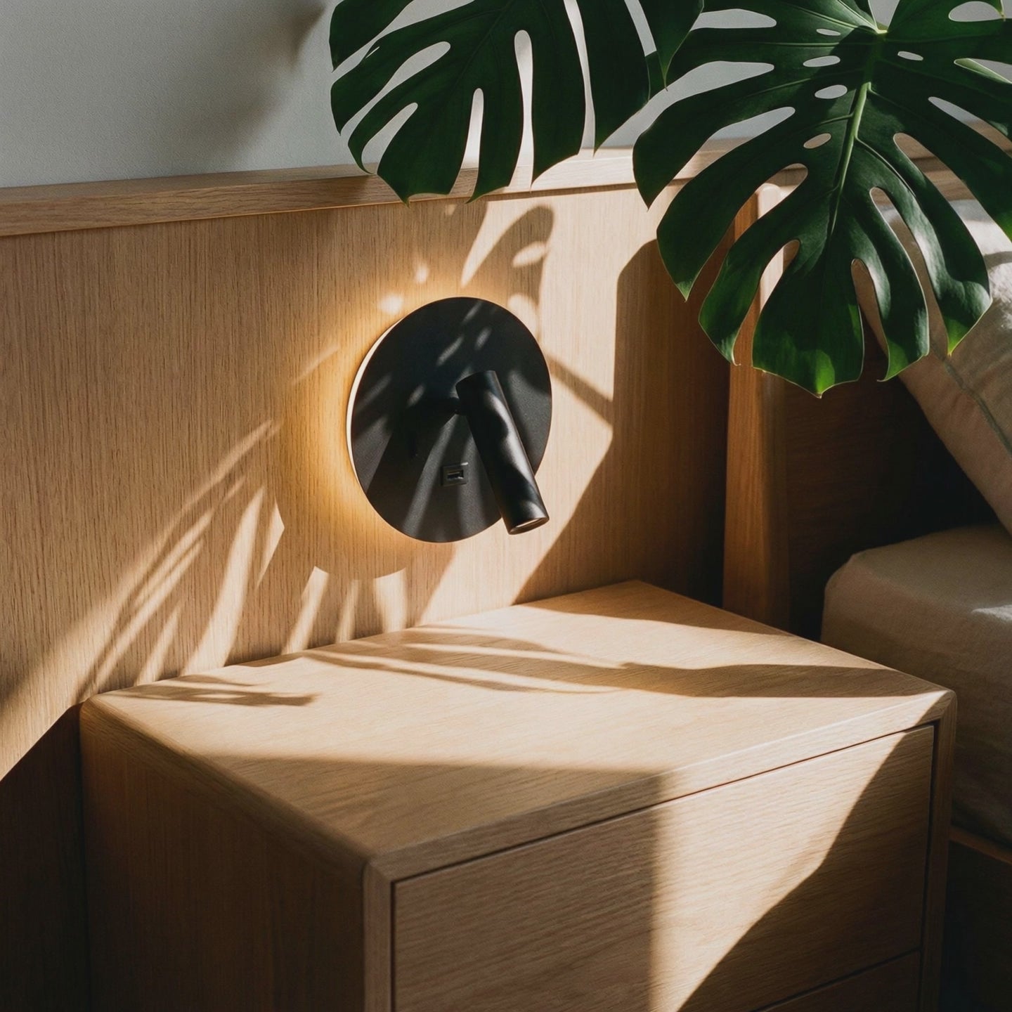 Környezeti olvasó spot LED-es fali lámpa USB-vel kerek