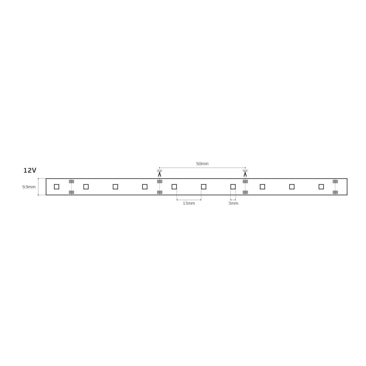 12 V-os LED-szalag, CRI80, IP55, 3000 K (5 m)
