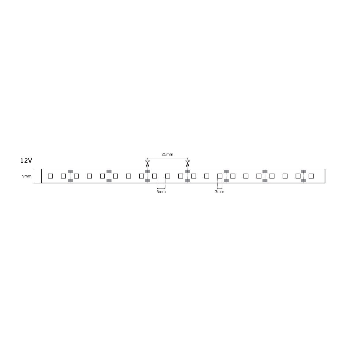 12 V-os LED-szalag, CRI80, IP55, 2700 K (5 m)