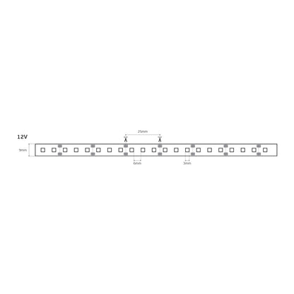 12 V-os LED-szalag, CRI80, IP55, 3000 K (5 m)