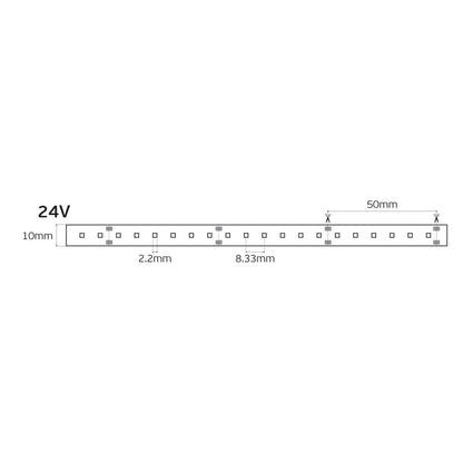 24 V-os LED-szalag, CRI90, IP20, 3000 K (5 m)