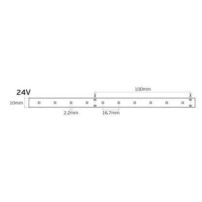 24 V-os LED-szalag, CRI90, IP20, 3000 K (5 m)