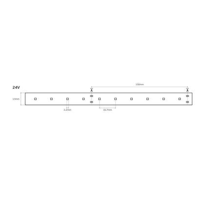 24 V-os LED-szalag, CRI90, IP66, 3000 K (5 m)