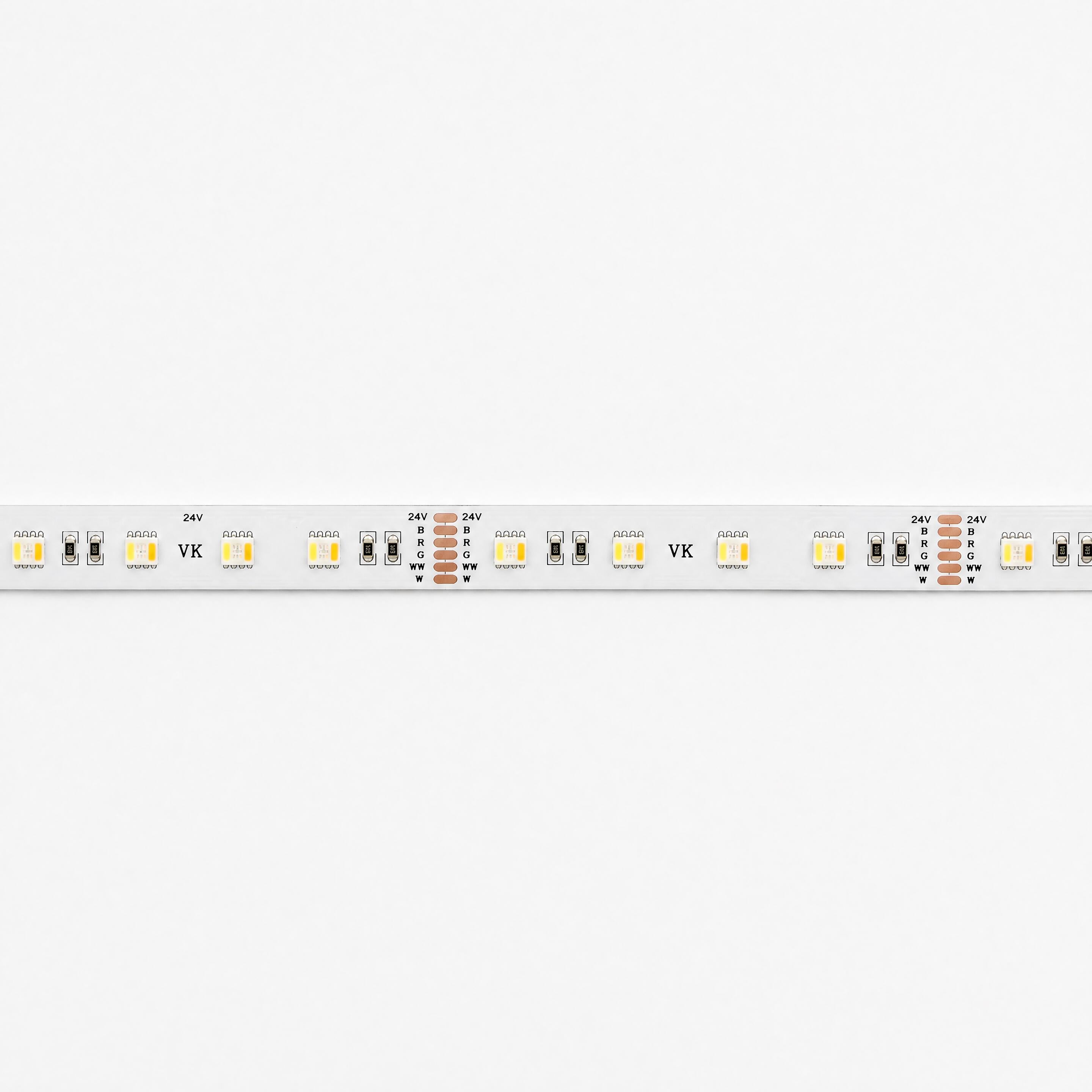 RGB+CCT LED szalag 24 V, 18 W/m, CRI90, IP20, 2400 K–6000 K (5 m)