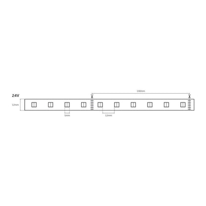 RGB+CCT LED szalag 24 V, 18 W/m, CRI90, IP20, 2400 K–6000 K (5 m)