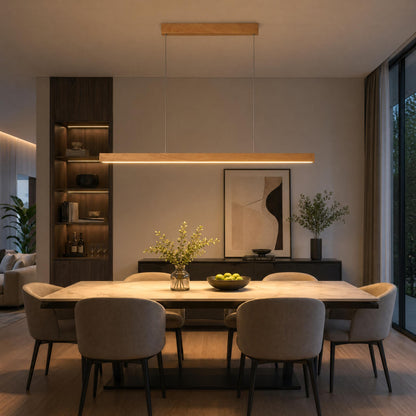 VK Light Orra LED függesztett, vonal alakú fa lámpa