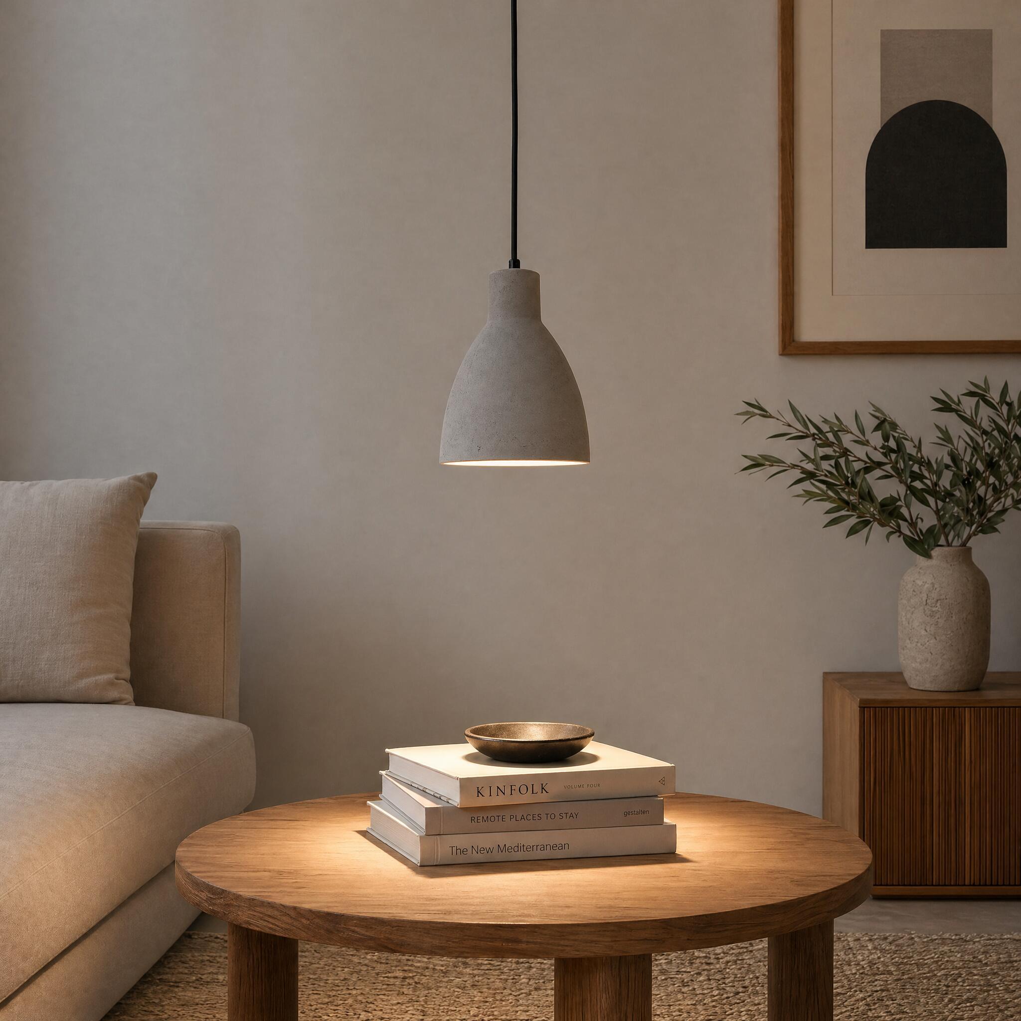 VK Light Remy E27 függesztett beton lámpa