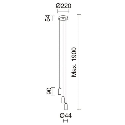 Exo Atu style E27 závěsné svítidlo černé