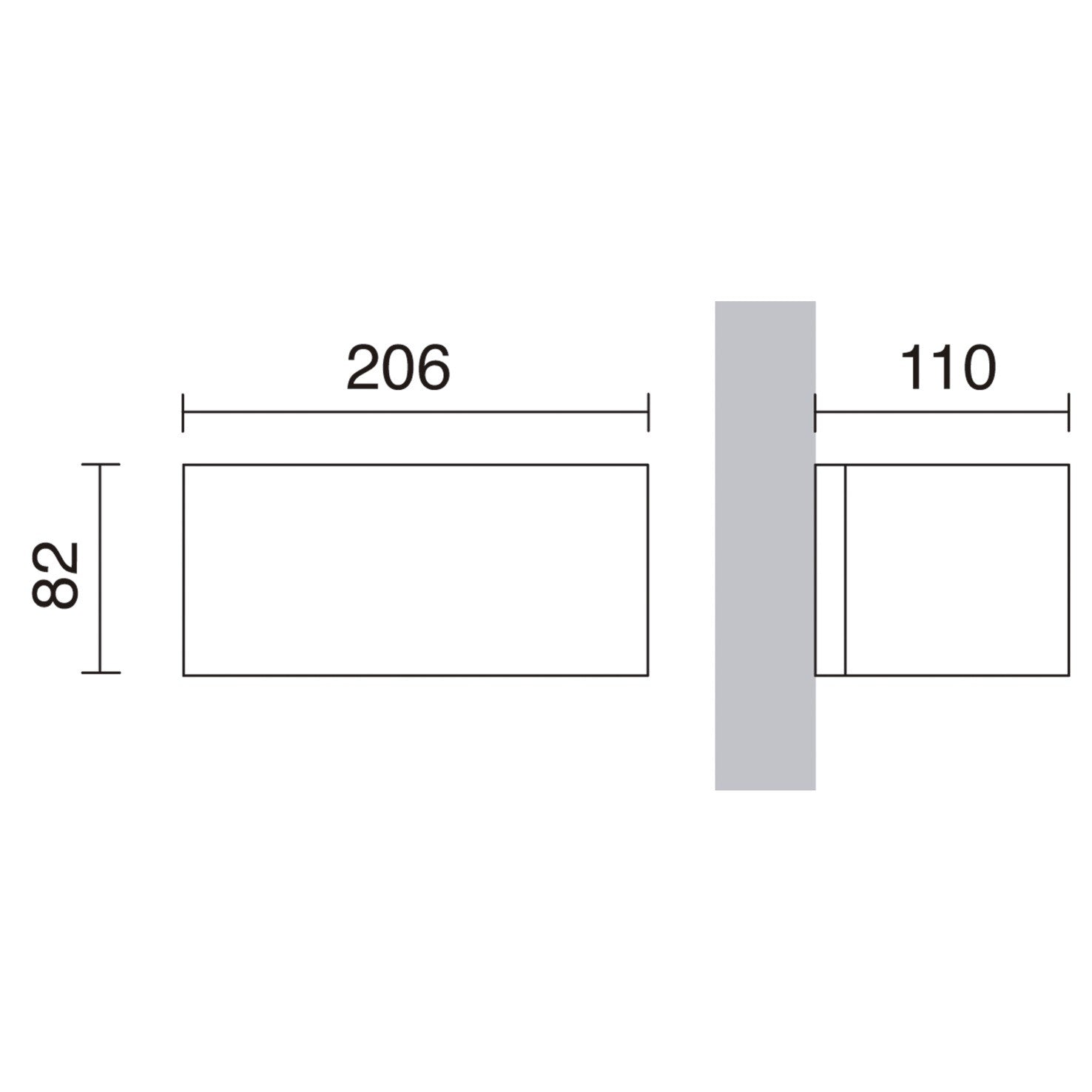 Dopo Isora up/down rectangle LED přisazené svítidlo hnědé