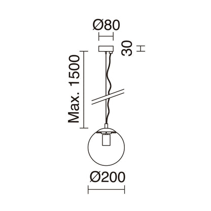 Exo Oxy čirá E27 závěsné svítidlo černé