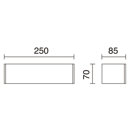 Exo Rett LED nástěnné svítidlo stříbrné