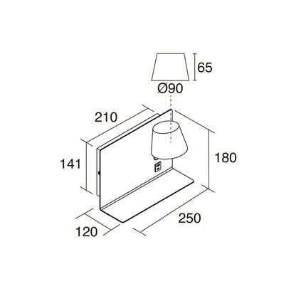 Exo Serene USB LED nástěnné svítidlo černé